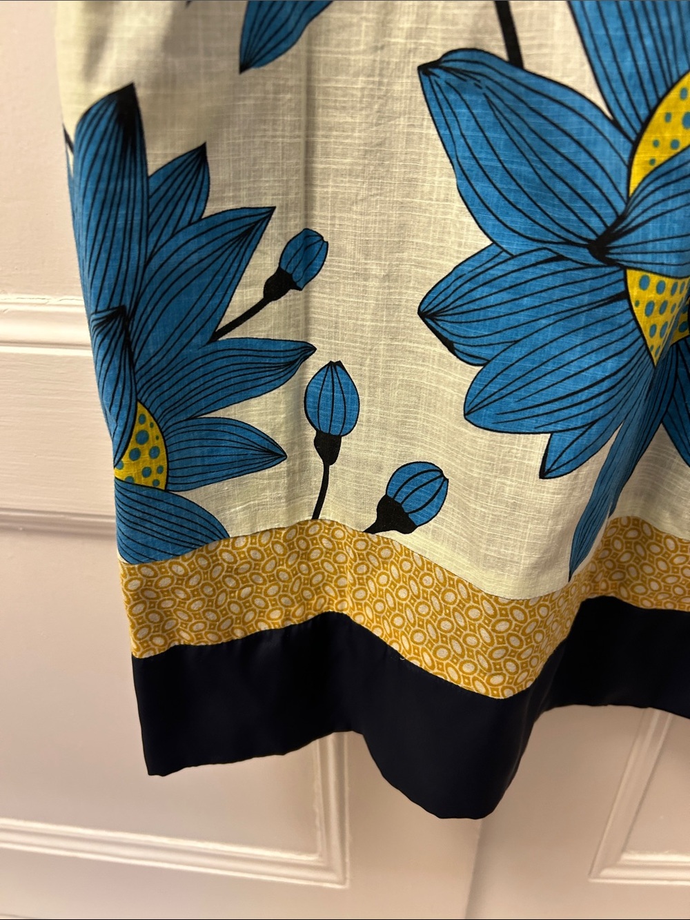 Hype Blue Floral Mini Skirt with Yellow Border - Picture 4 of 8